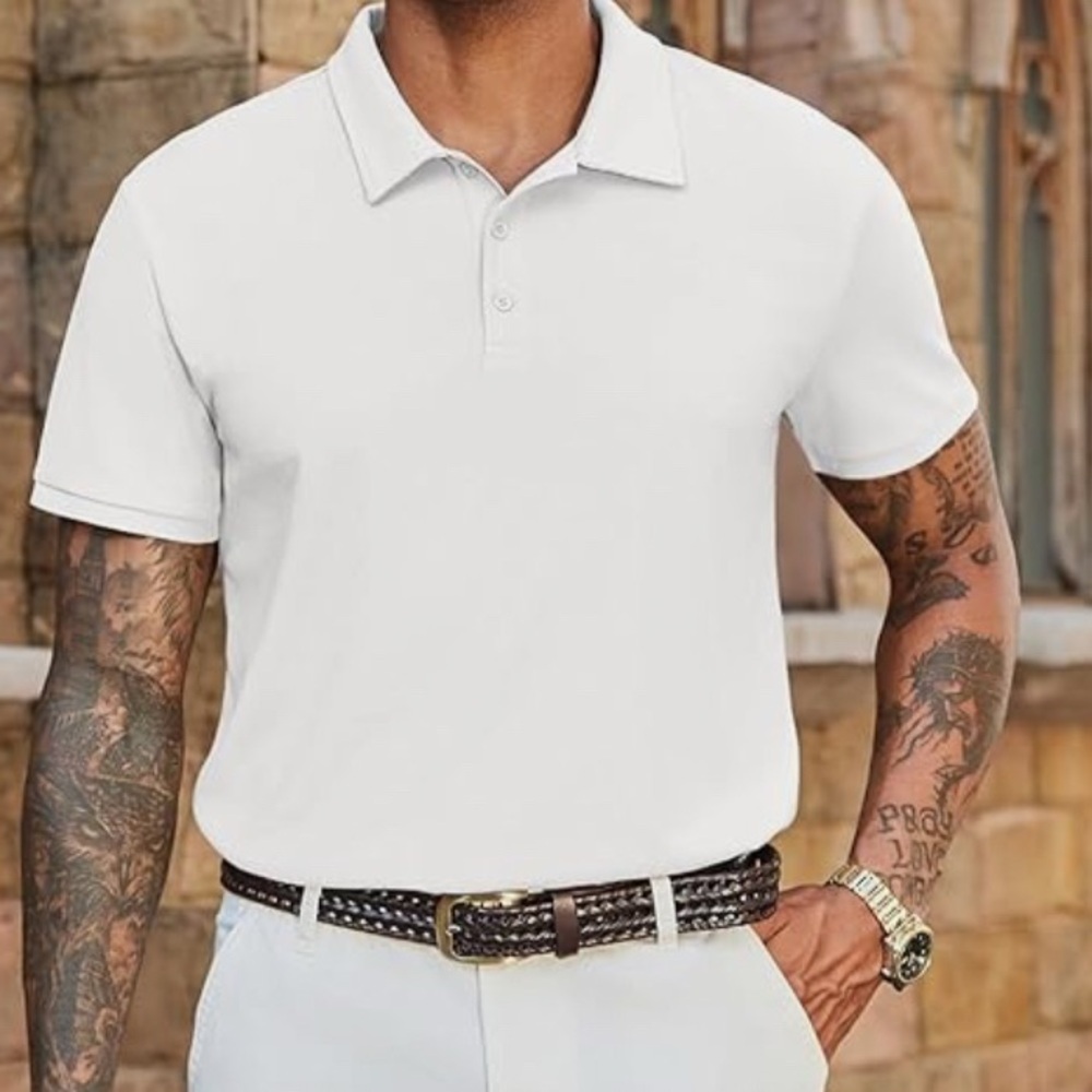 Mens White Polo‎